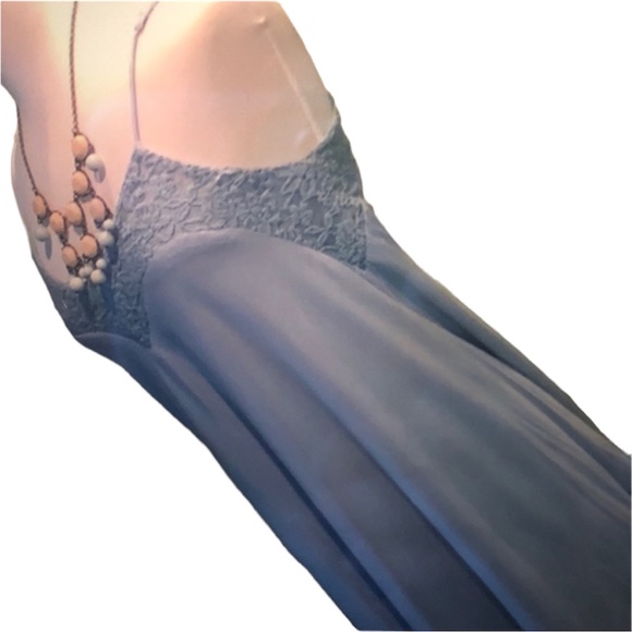 Staccato Strap Lace Soft Blue Tunic Dress M - Picture 4 of 12